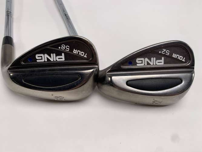 Ping Tour Black Nickel Wedge Set 52* 58* Blue Dot 1* Up Cushin Wedge Mens RH