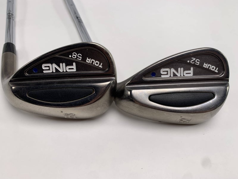 Ping Tour Black Nickel Wedge Set 52* 58* Blue Dot 1* Up Cushin Wedge Mens RH
