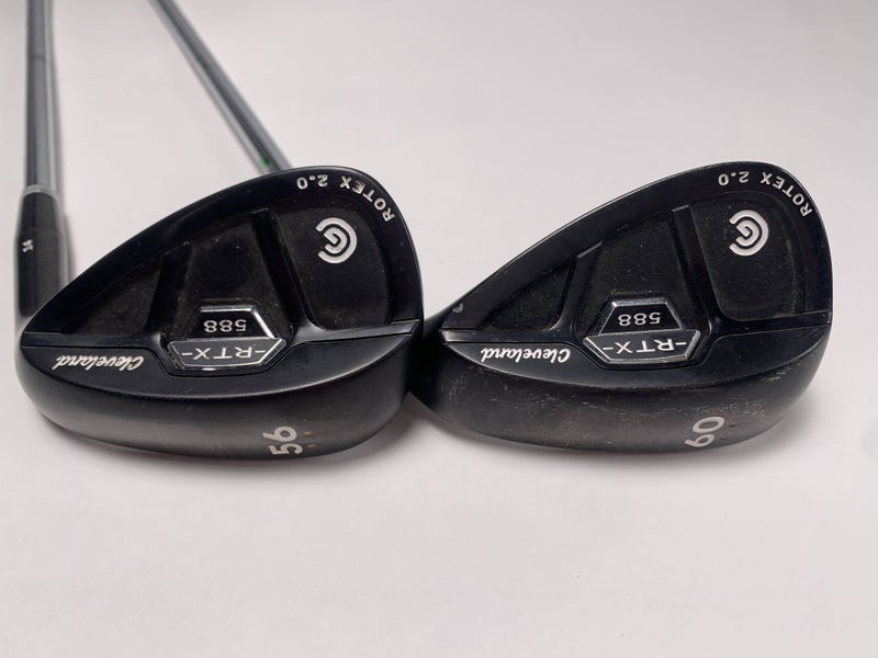 Cleveland 588 RTX 2.0 CB Black Satin Wedge Set 56* 14 | 60* 12 DG Wedge Mens RH