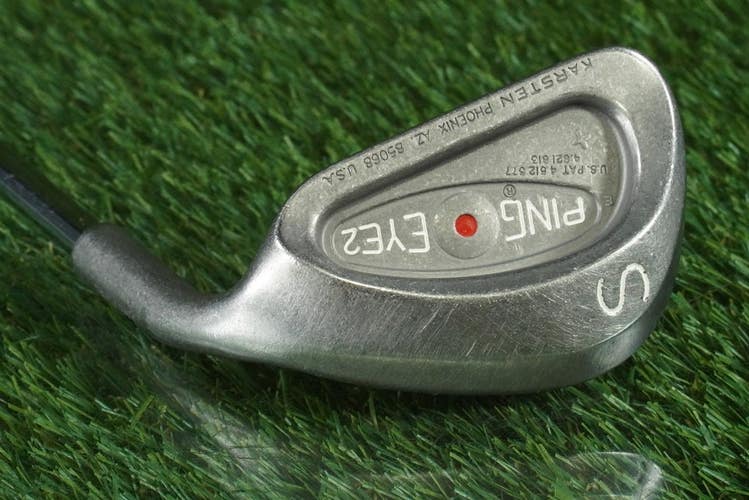 PING EYE 2 KARSTEN SAND WEDGE "S" CUSHIN DGS STEEL STIFF FLEX RED DOT RH ~ LOOK!