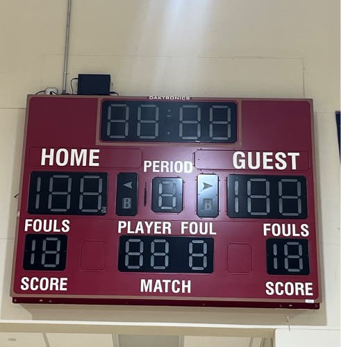 (Used) Daktronics scoreboards, control console, and scorer’s table.