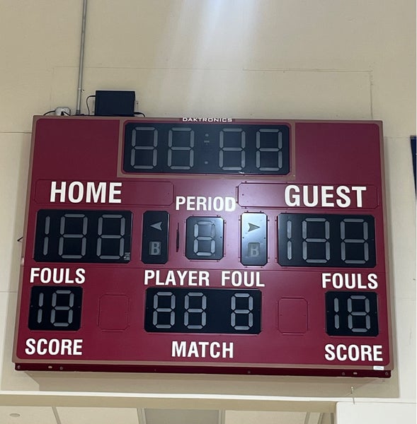 (Used) Daktronics scoreboards, control console, and scorer’s table.