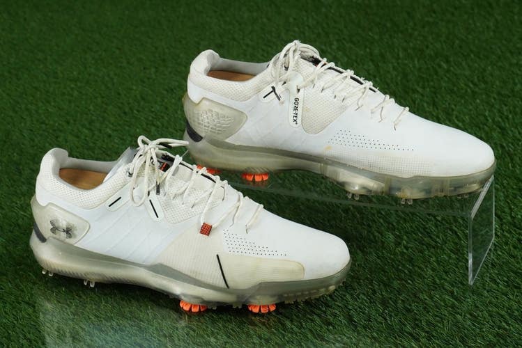 UNDER ARMOUR SPIETH 4 GTX GOLF SHOES SPIKED MENS 9, WHITE ~ 3022575-100