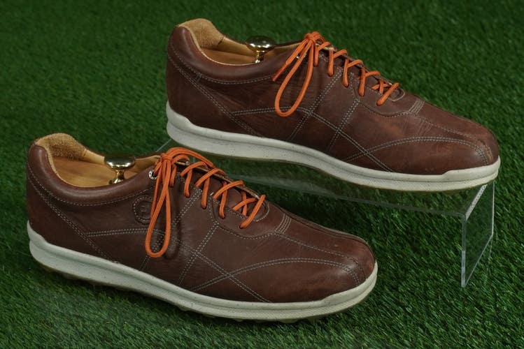 FOOTJOY VERSALUXE GOLF SHOES SPIKELESS MENS 10.5M, BROWN LEATHER ~ 57253
