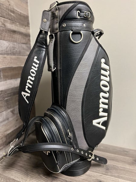 Tommy Armour Black Leather Vintage 6 Way Pro Staff Cart Golf Bag 5-Pockets