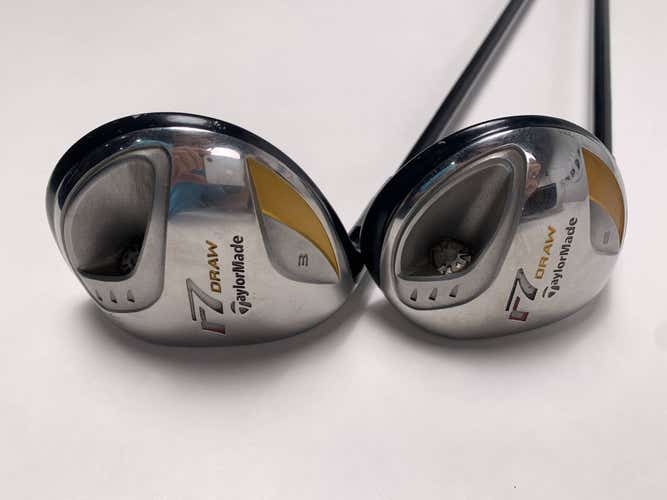 TaylorMade R7 Draw 3 & 5 Fairway Wood Set 15* 18* REAX 55g Regular Mens LH