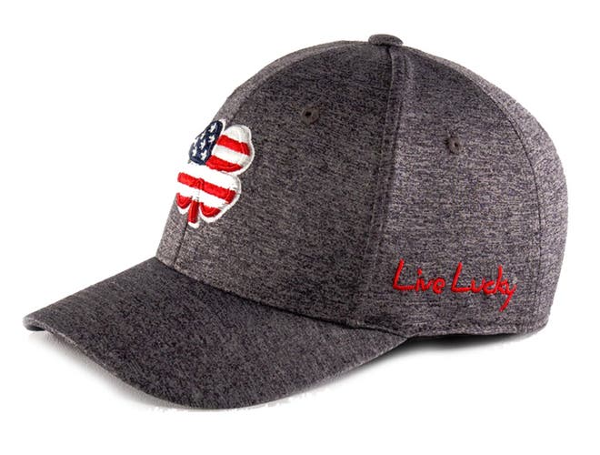 NEW Black Clover Live Lucky USA Flag Heather Fitted XXL Charcoal Golf Hat/Cap