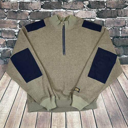 VINTAGE Woolrich Polartec Fleece 1/4 Zip Pullover Jacket Mens Large Brown 90s