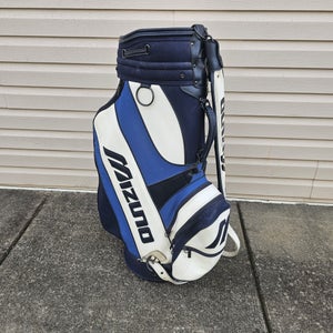 Mizuno Staff Tour MP Golf Bag Blue & White Vtg 6 Way Full Length Divider + RC
