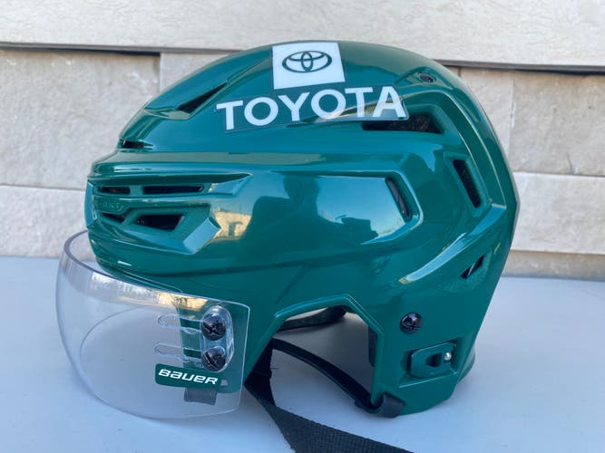 Bauer Re-Akt 150 Pro Stock Hockey Helmet Combo Visor Green Large WILD 7842