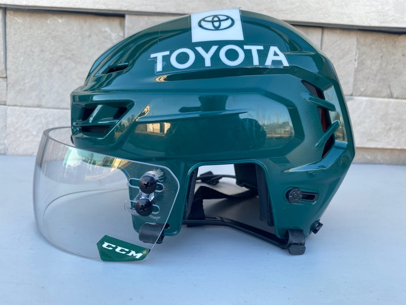 CCM Tacks 710 Pro Stock Hockey Helmet Combo CCM Visor Green Small WILD 7664