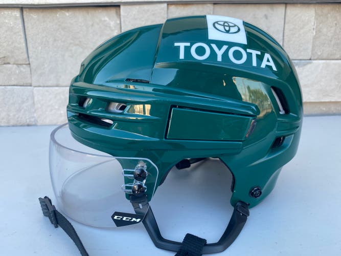 CCM Tacks 910 Pro Stock Hockey Helmet Visor Combo Green Medium WILD 7575