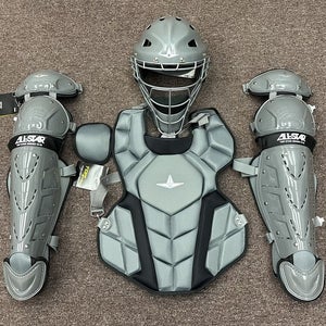 All Star Top Star Teen Ages 13-15 Baseball Catchers Gear Set - Graphite Grey