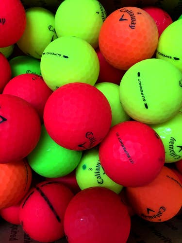 24 Callaway Superhot Colored Matte Finish Premium AAA Used Golf Balls