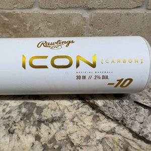2024 Rawlings Icon Composite USSSA Certified Bat (-10) 20 oz 30" (Used)