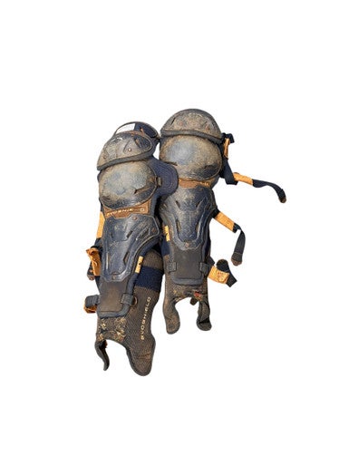 Used Evoshield SHIN GAURDS Catchers Leg Guards Navy Blue Adult 11307-S000260256