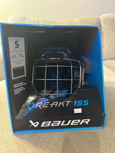 Bauer Re-Akt 155 Helmet w/cage Small Black (New)