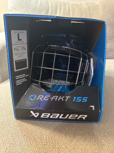 Bauer Re-Akt 155 Helmet w/cage Large New)