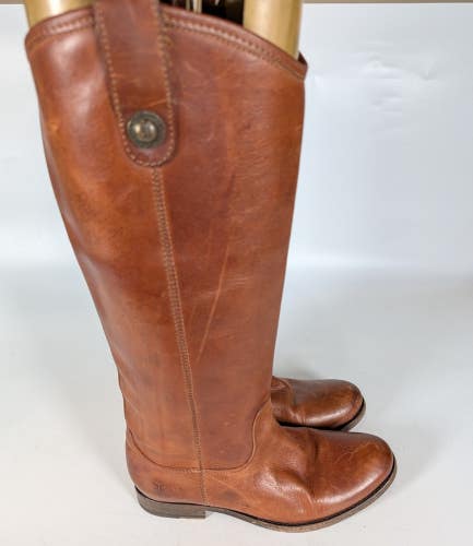 Frye Melissa Button Boots Womens Size 6 Brown Leather Tall Riding Boots Western