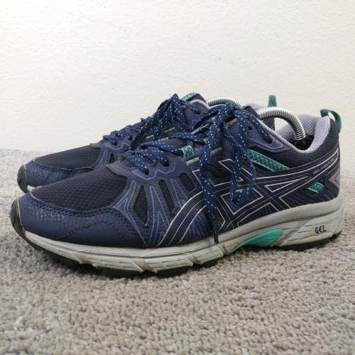 Asics Gel Venture 7 Womens Size 7.5 WIDE Trail Running Shoes Blue 1012A477 Low
