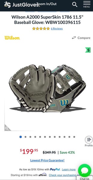 Wilson A2000 SuperSkin Pro-Stock Glove