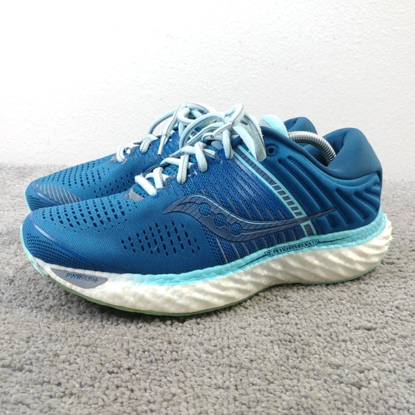 Saucony Triumph 17 Womens Size 8W Running Sneakers Blue Shoes