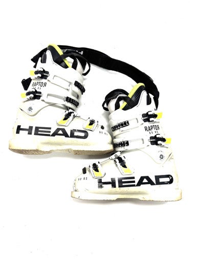Used Head RAPTOR 80 Boys DH Ski Boot White 255 MP - M07.5 - W08.5 11860-S000300480