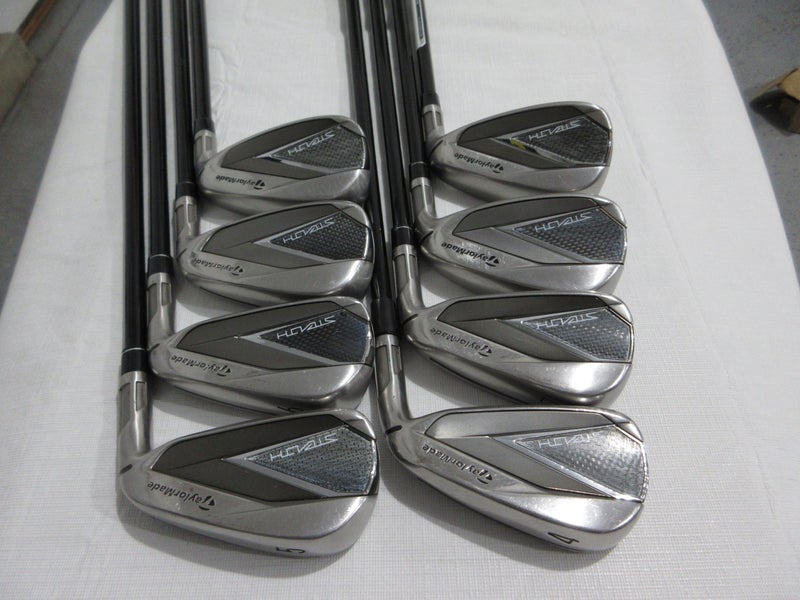 TaylorMade Stealth Iron Set - 4-PW, AW - Stiff Flex Graphite