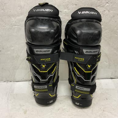 Used Bauer SUPREME MACH Youth Shin Guards Black And Yellow 9" 11855-S000194115