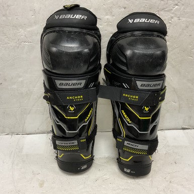 Used Bauer SUPREME MACH Youth Shin Guards Black And Yellow 9" 11855-S000194115