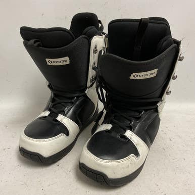 Used SYST3M APX Mens Snowboard Boots Black And White Senior 9 11855-S000194168
