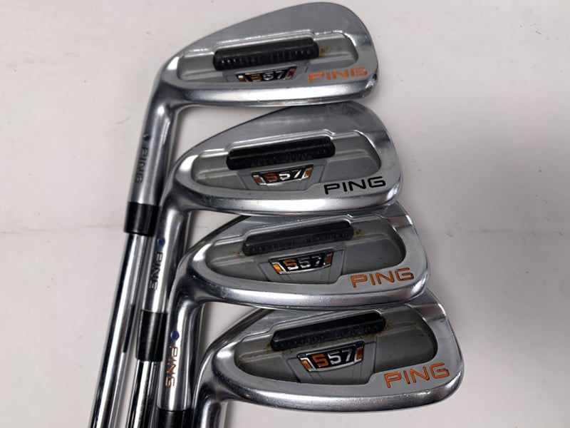 Ping S57 Iron Set 7-PW Black Dot KBS Tour 120 Stiff Steel Mens LH Midsize Grips