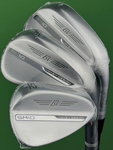 Titleist Vokey SM10 Tour Chrome Wedge Set 52-12, 56-10, 60-10 Steel RH NEW!
