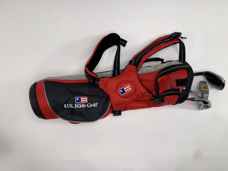 U.S Kids Golf Ultralight Red 39'' Club Set 3W 7i Putter 39-27 Junior LH +Bag