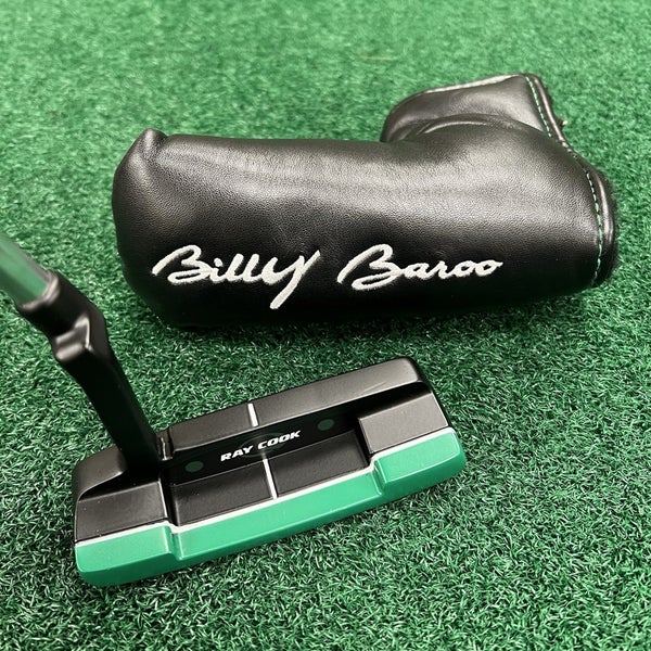 Ray Cook Billy Baroo Blade Putter Right Hand Black/Green 34.5" w/Head Cover MINT