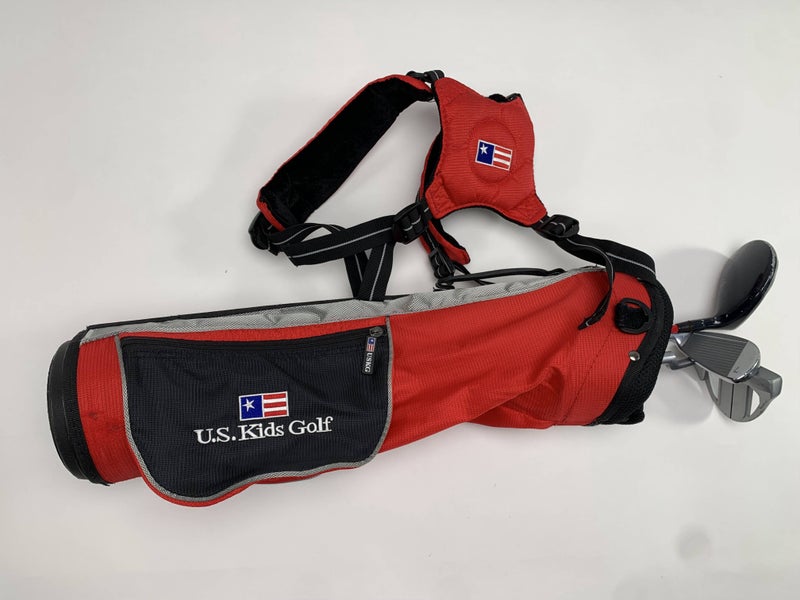 U.S. Kids Golf Ultralight Red 39'' Club Set 3W 7i Putter Junior RH +Bag