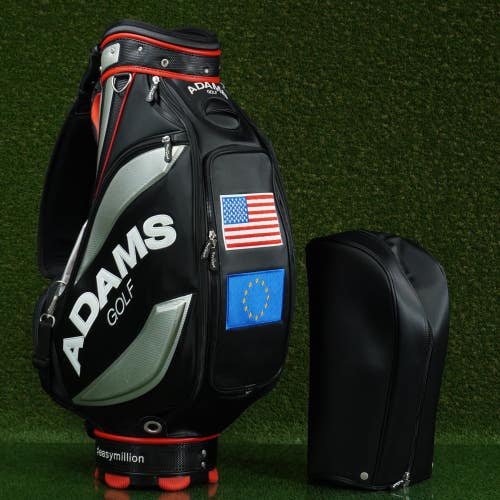 ADAMS STAFF BAG 6 WAY 9X7 TOP BLACK/RED, CUSTOM USA/EUROPEAN UNION EMBROIDERY!