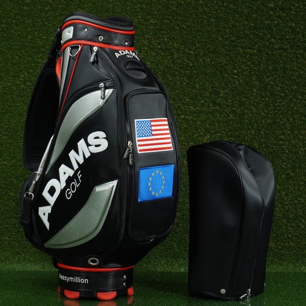 ADAMS STAFF BAG 6 WAY 9X7 TOP BLACK/RED, CUSTOM USA/EUROPEAN UNION EMBROIDERY!