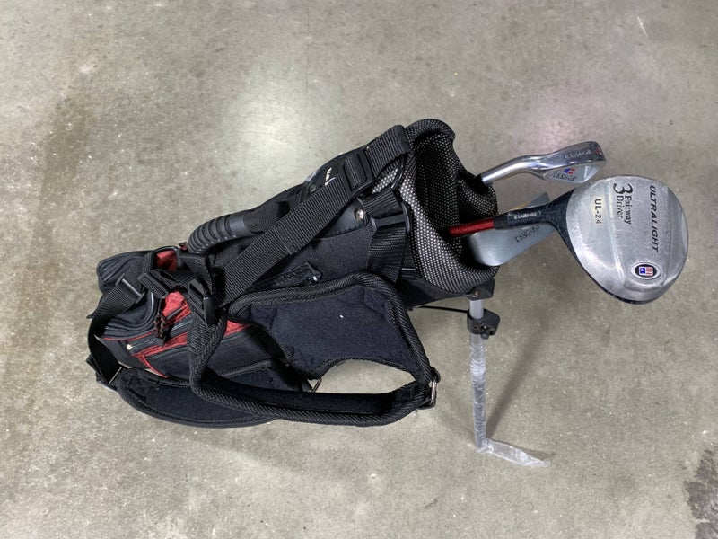 U.S. Kids Golf Ultralight Red UL-24 Club Set 3W 7i Putter 39-27 Junior LH +Bag