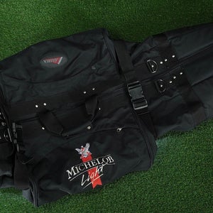 DATREK ROLLING PADDED GOLF TRAVEL BAG, BLACK ~ MICHELOB LIGHT EMBROIDERY ~ NICE!