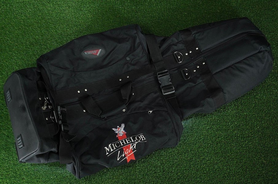 DATREK ROLLING PADDED GOLF TRAVEL BAG, BLACK ~ MICHELOB LIGHT EMBROIDERY ~ NICE!