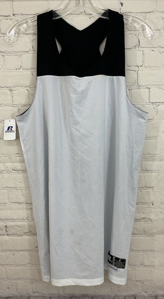 Russell Ladies DriPOWER Reversible Basketball Tank Top Jersey Black White Large