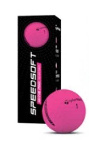 Taylor Made SpeedSoft Golf Balls (Hi-Vis Pink, 3pk) 1 Sleeve 2025 NEW