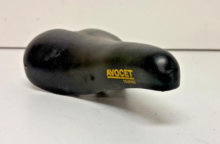 Vintage Avocet Touring Black Leather Feel Bike Saddle Seat Fast Shipping