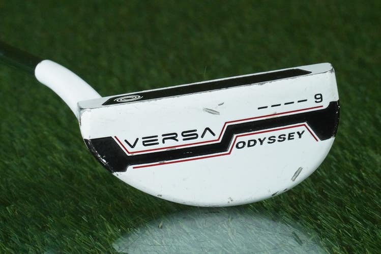 ODYSSEY VERSA 9 PUTTER WHITE-BLACK MID-MALLET 38" BROOMSTICK BELLY / ARM LOCK LH