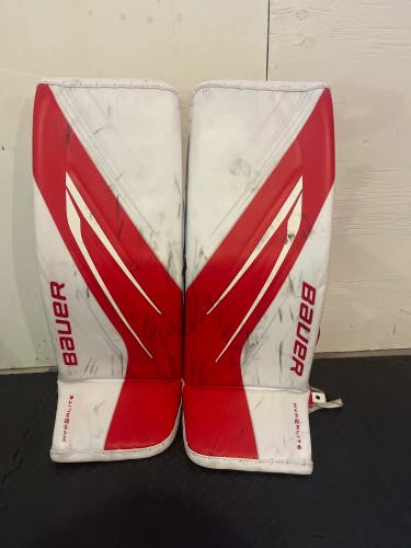 Pro Stock Bauer Hyperlite 2 Senior Goalie Leg Pads - Medium (+1") (READ DESCRIPTION)