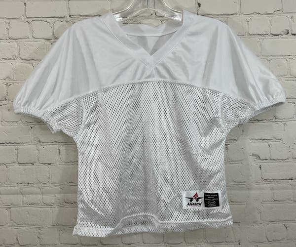 Alleson Athletic 80185 Youth's 100% Polyester Mesh Football Jersey White S/M