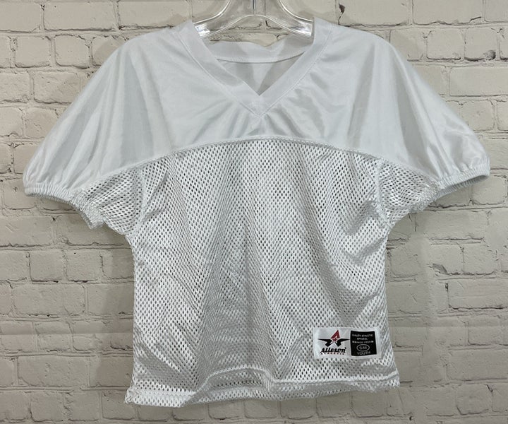 Alleson Athletic 80185 Youth's 100% Polyester Mesh Football Jersey White S/M