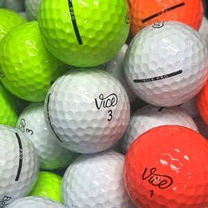 24 Vice Pro Premium AAA Used Golf Balls     Color and drip balls included
