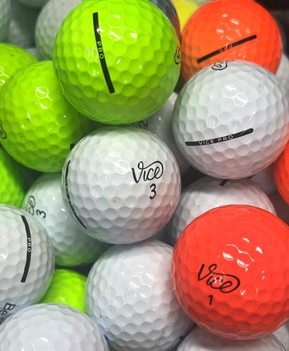 24 Vice Pro Premium AAA Used Golf Balls     Color and drip balls included